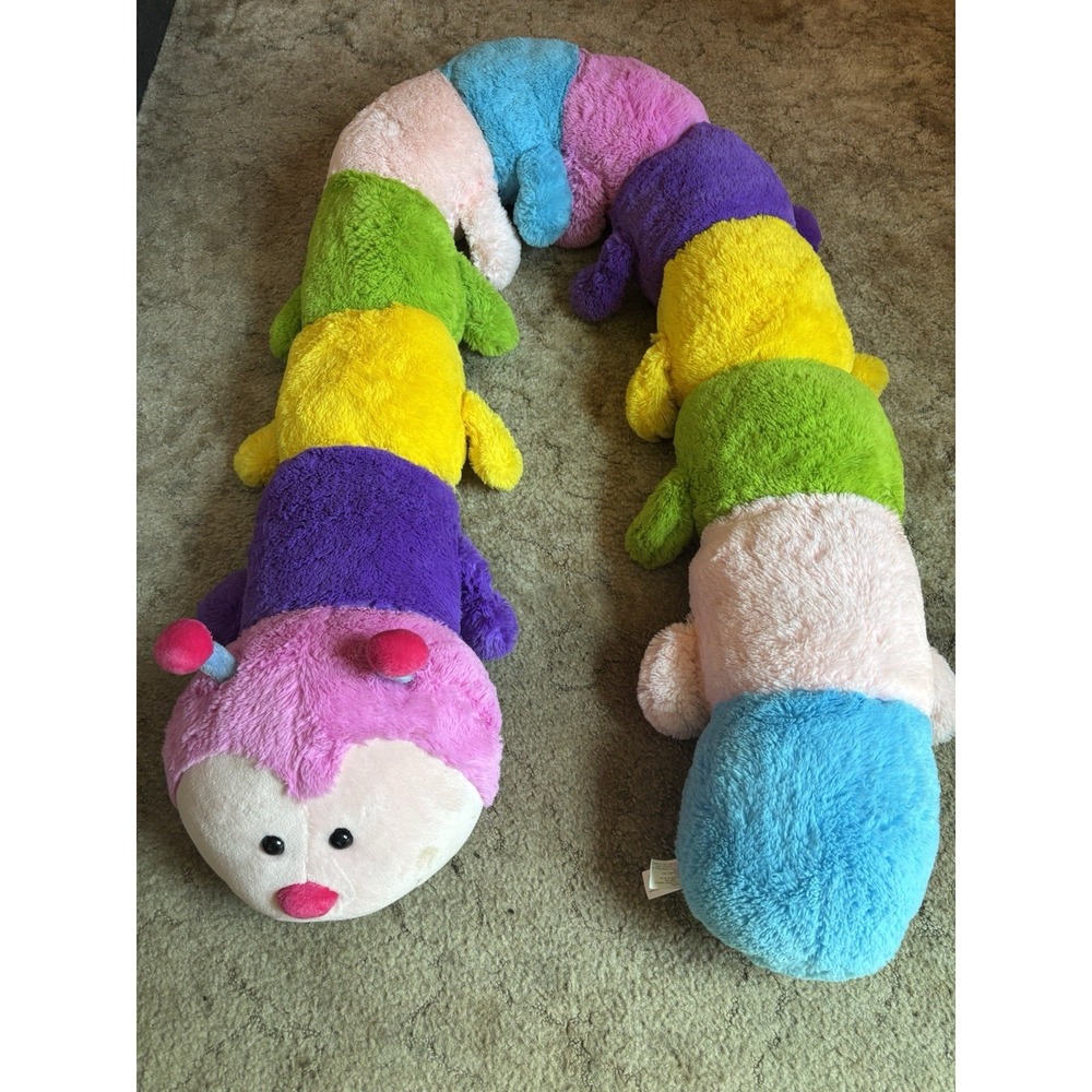 Giant Rainbow Caterpillar Plush 8 Ft Jumbo Stuffed Animal Body Pillow Big Large